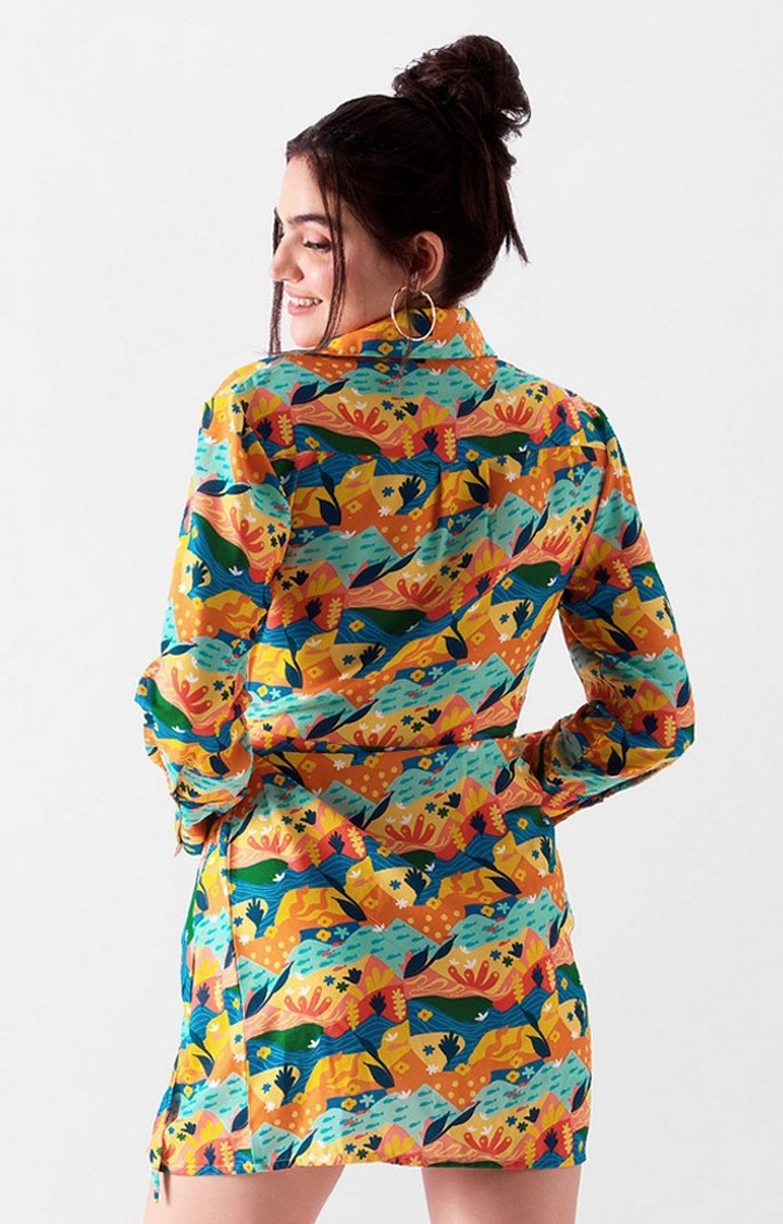 Women's TSS Originals: Seaside Bloom Multicolour Printed Shift Dress