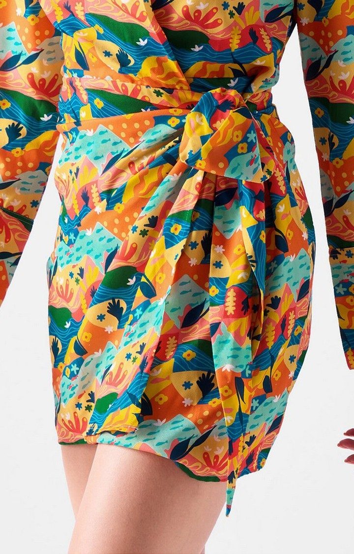 Women's TSS Originals: Seaside Bloom Multicolour Printed Shift Dress