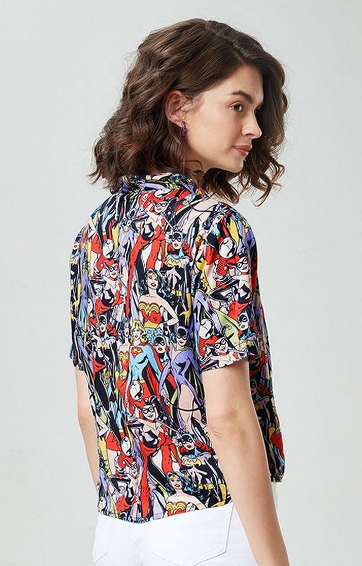 Women's DC: Girl Gang Multicolour Printed Oversized Shirt