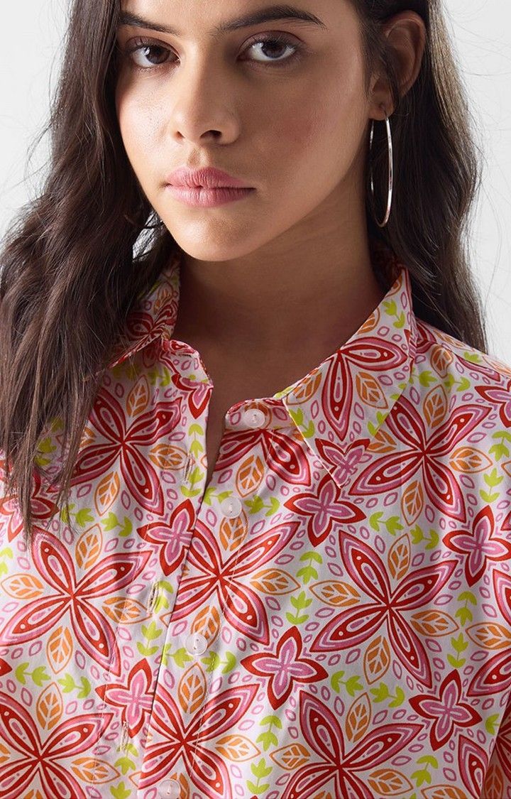 Women's TSS Originals: Rosebloom Pink Printed Crop Shirt