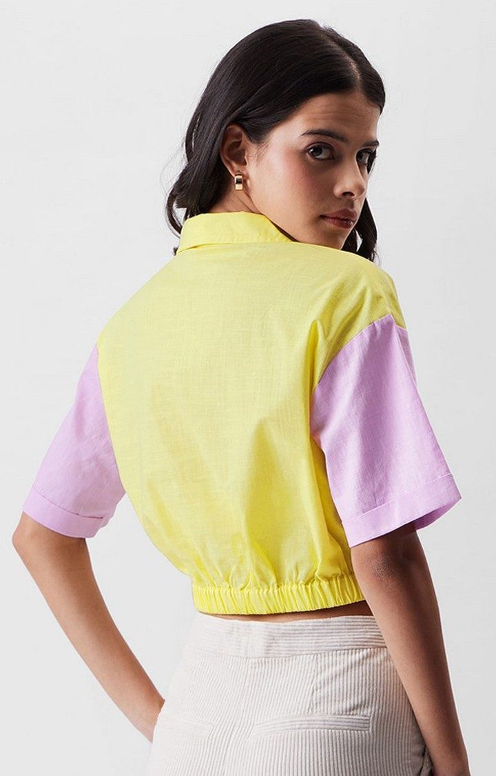 Women's TSS Originals Yellow Solid Crop Shirt