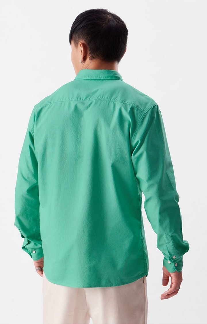 Men's Green Solid Casual Shirt