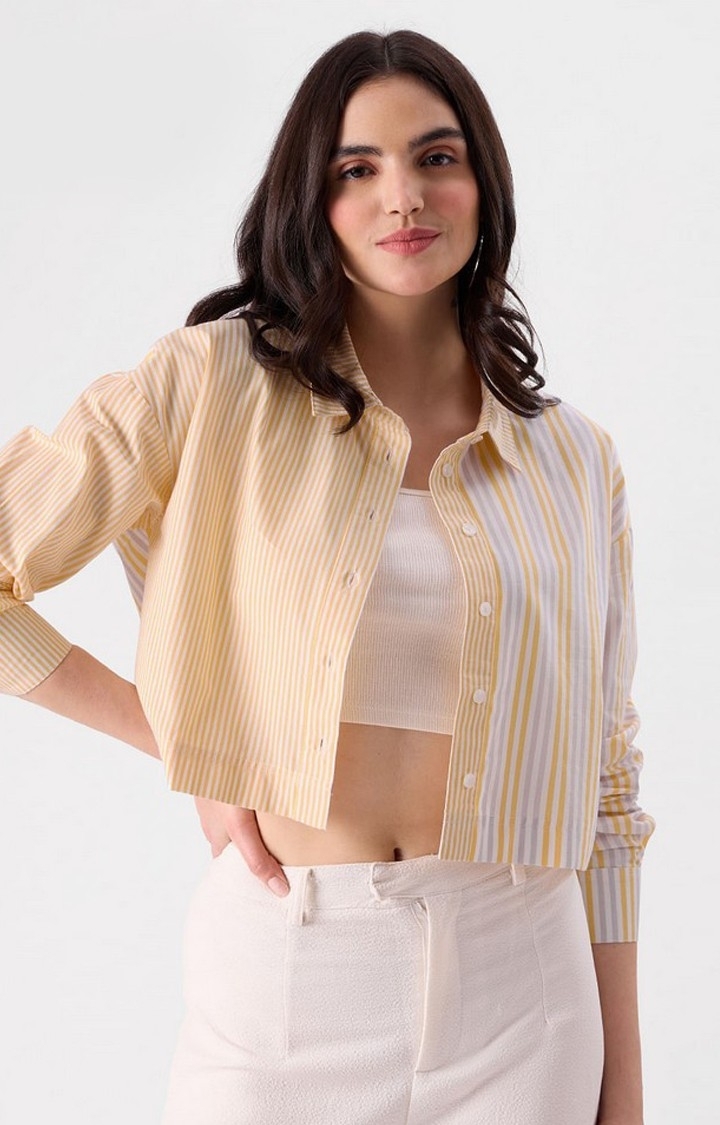 Women's TSS Originals Yellow Striped Crop Shirt