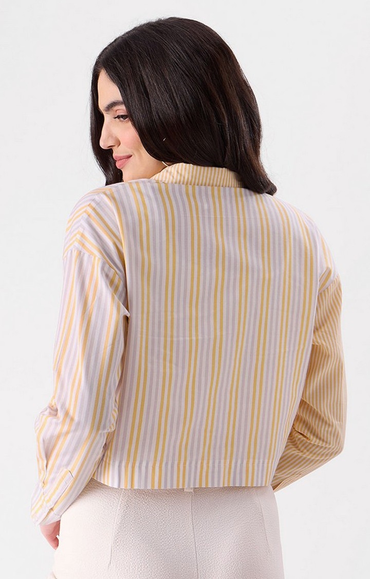 Women's TSS Originals Yellow Striped Crop Shirt