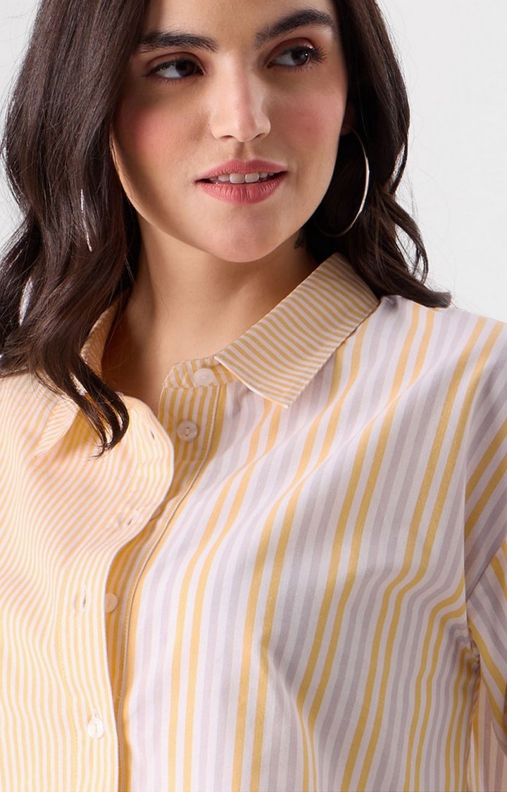 Women's TSS Originals Yellow Striped Crop Shirt