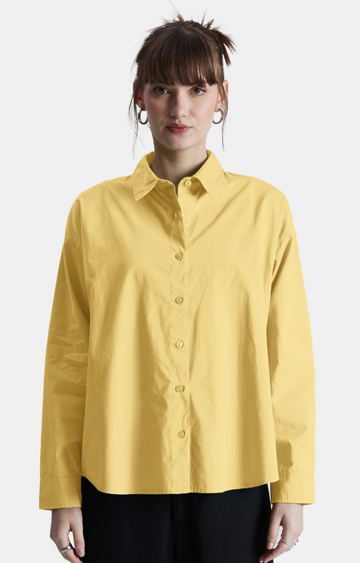 The Souled Store | Women's Original Solids Sunshine Oversized Shirts
