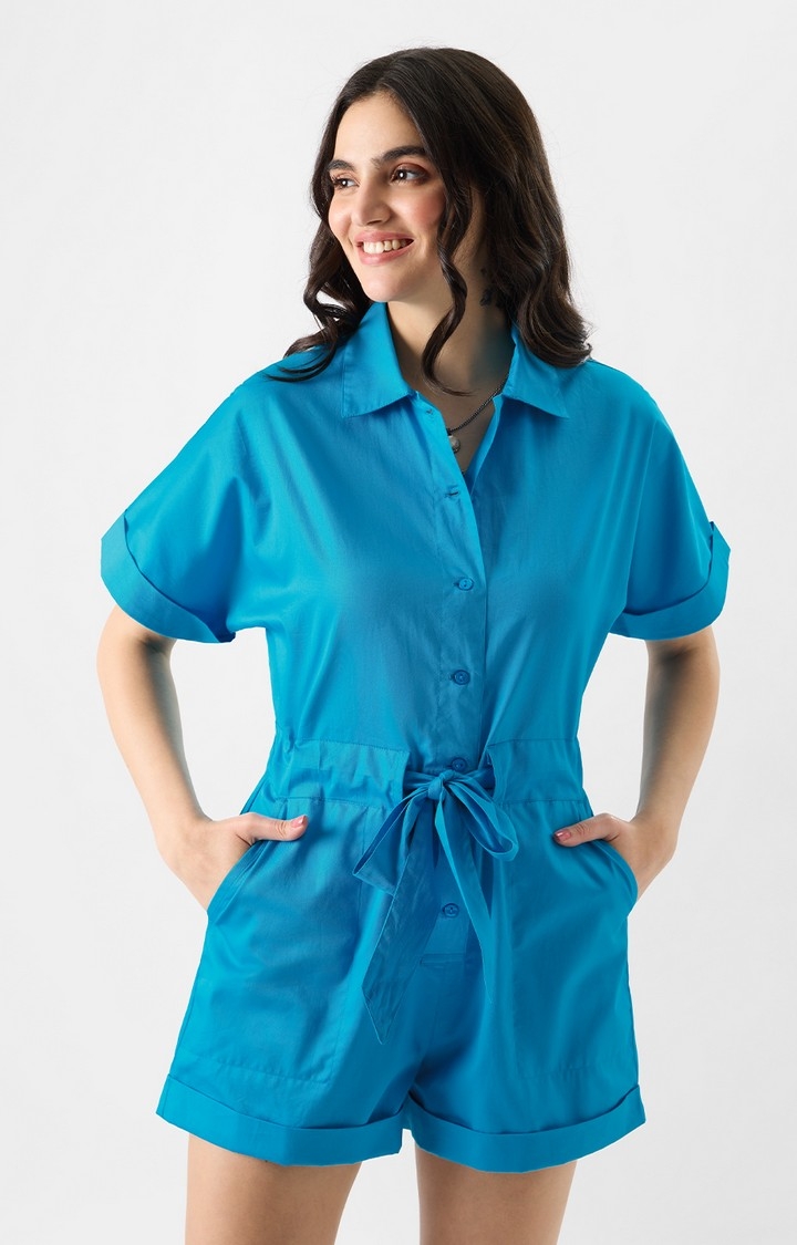 The Souled Store | Women's Solids: Azure Women's Jumpsuits