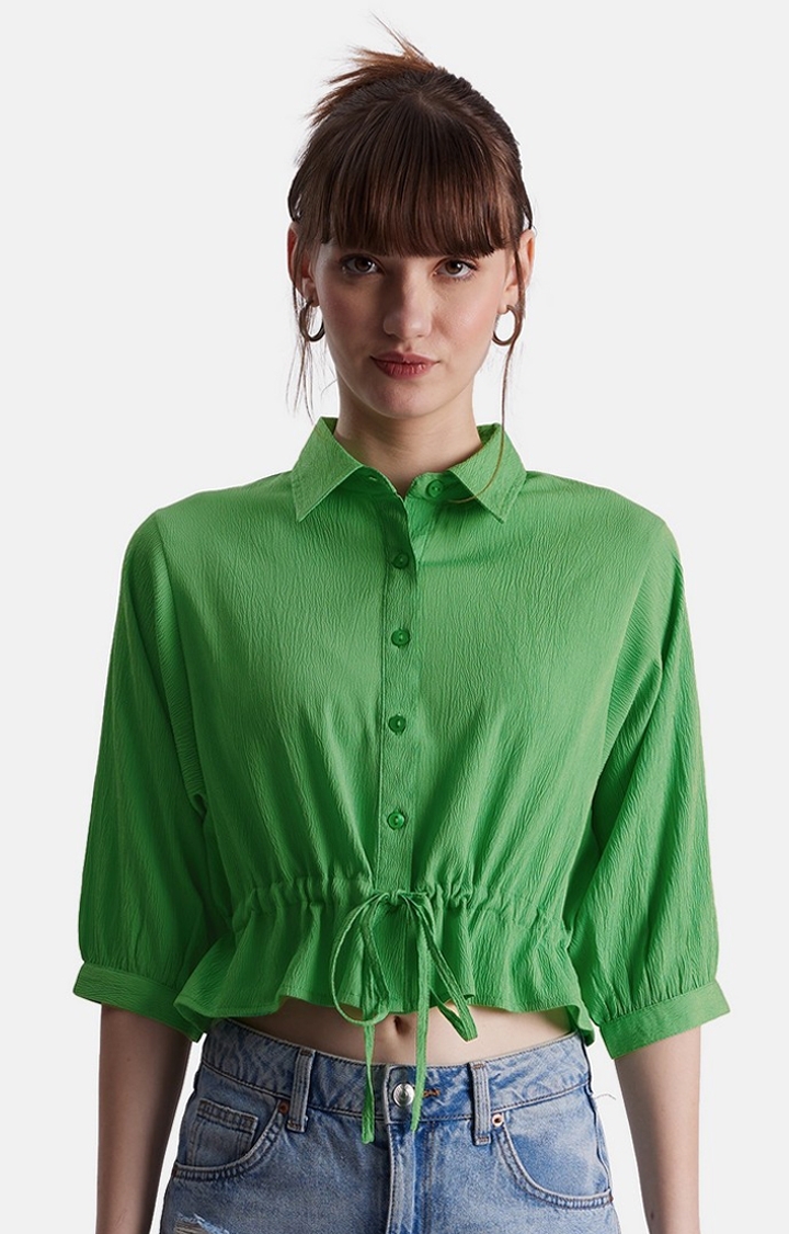 The Souled Store | Women's Original Solids Groovy Green Shirts