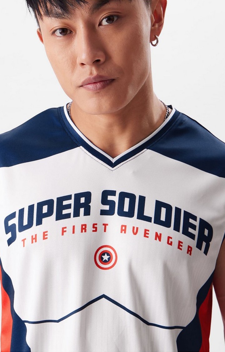 Men's White Official Captain America: 41 Easy Fit Vests