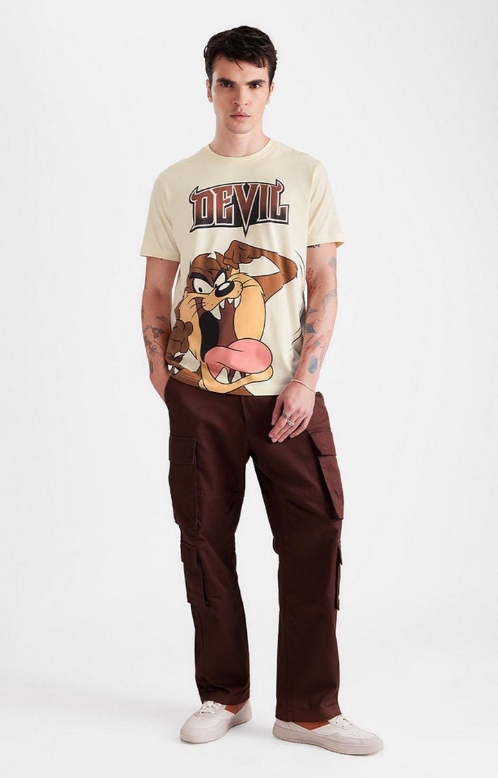 Men's Looney Tunes: Taz Devil Off White Graphic Printed