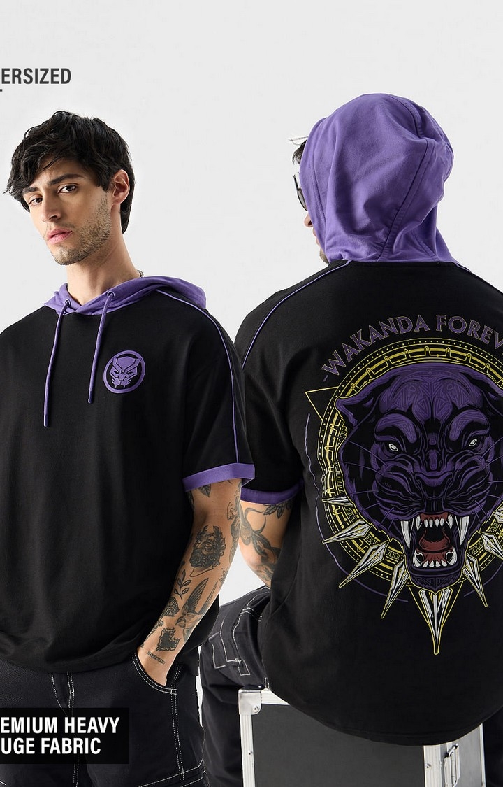 The Souled Store | Men's Black Panther: Wakanda Forever Hooded T-Shirt