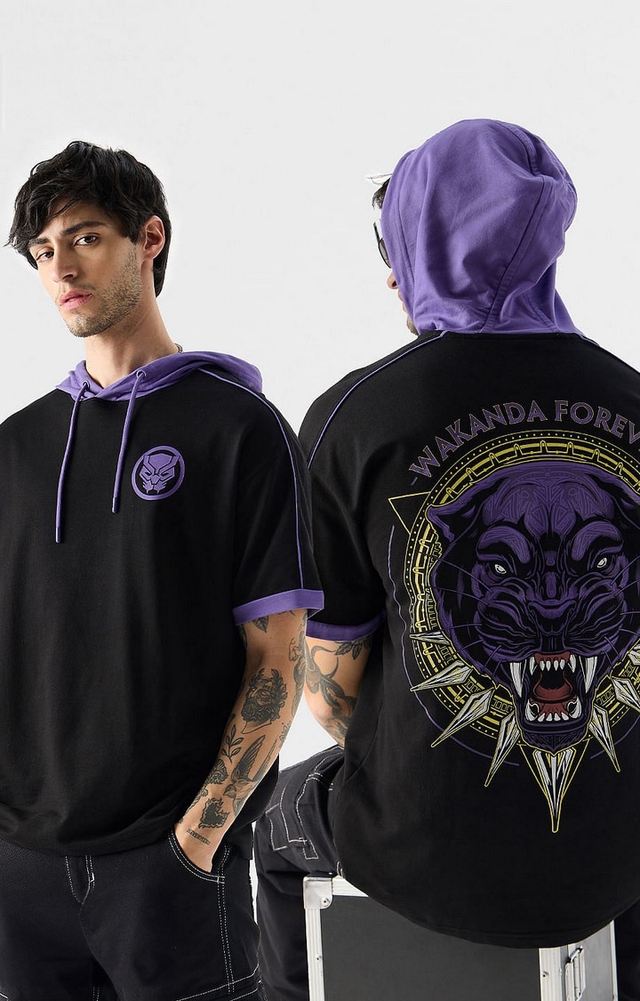 The Souled Store | Men's Black Panther: Wakanda Forever Hooded T-Shirt