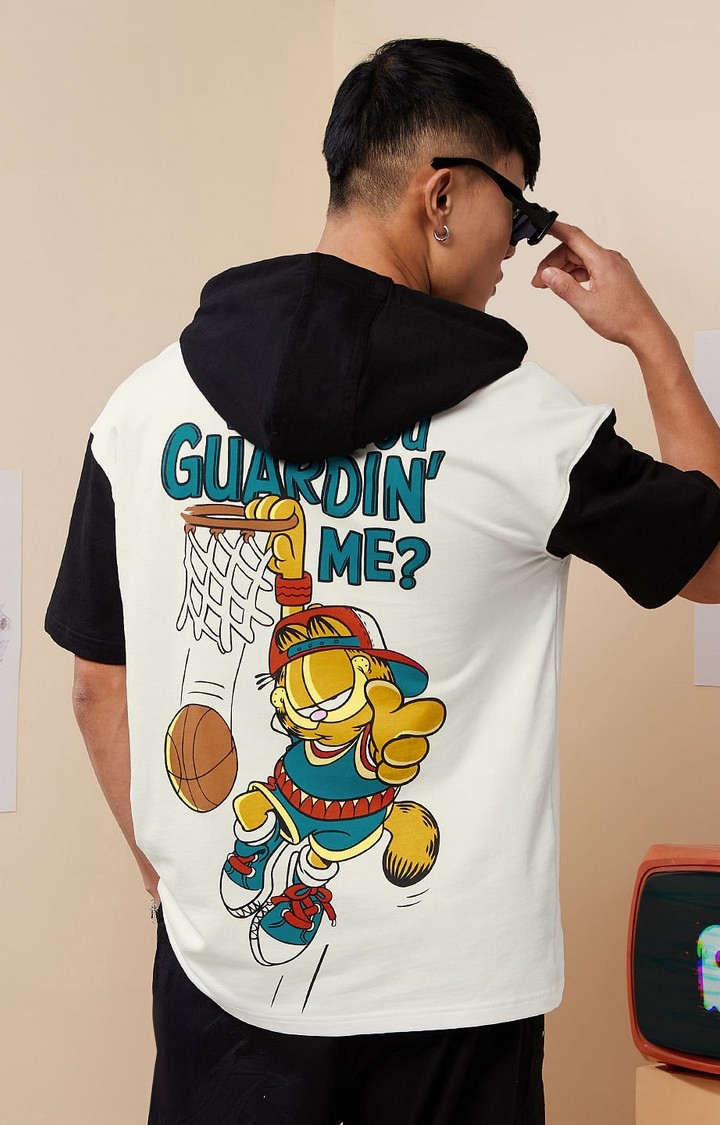 The Souled Store | Men's Garfield: Guarding Me? Hooded T-Shirt