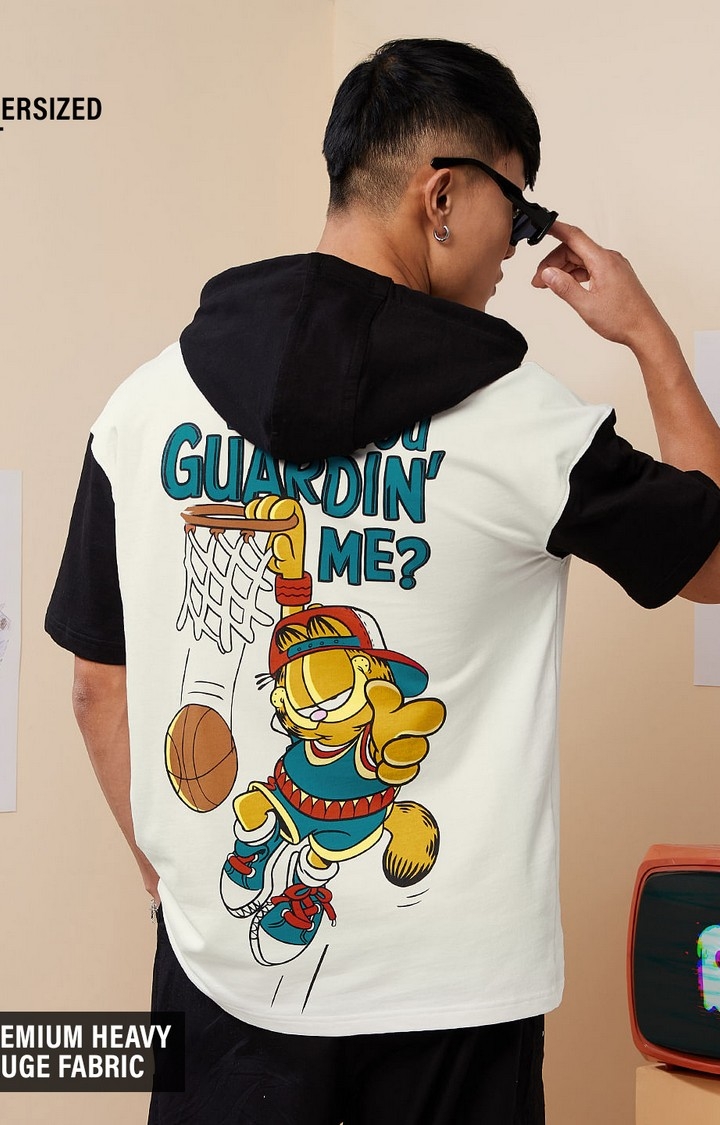 The Souled Store | Men's Garfield: Guarding Me? Hooded T-Shirt
