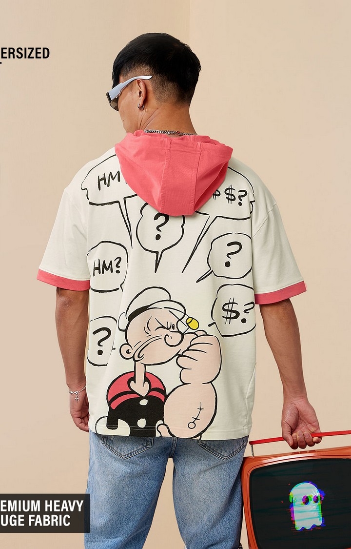 The Souled Store | Men's Popeye: Thinking Hat Hooded T-Shirt