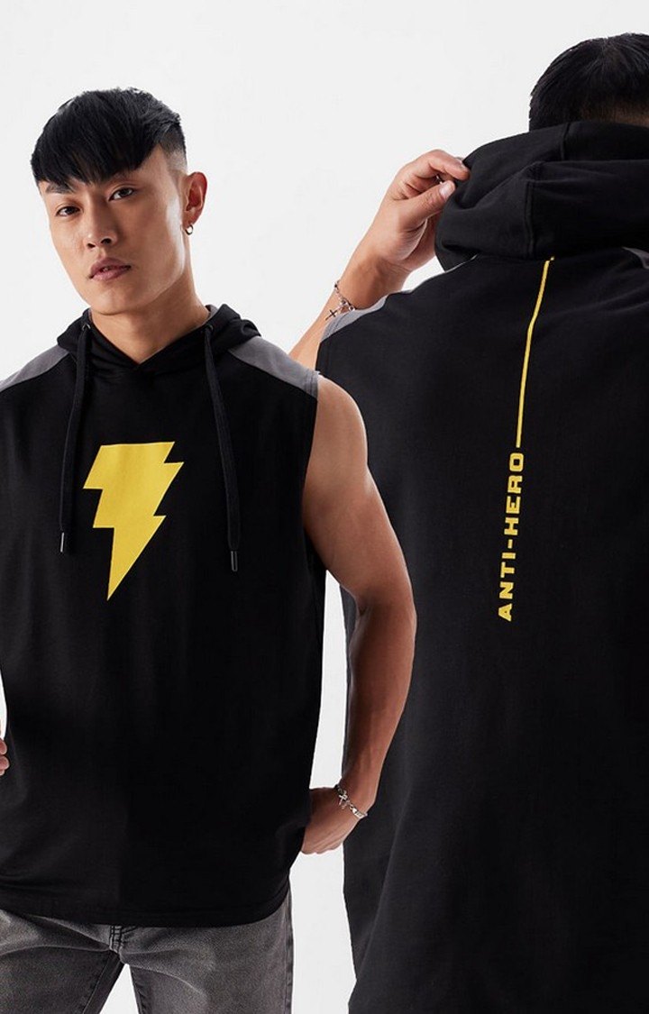Men's Black Adam: Anti Hero Black Printed Hoodies