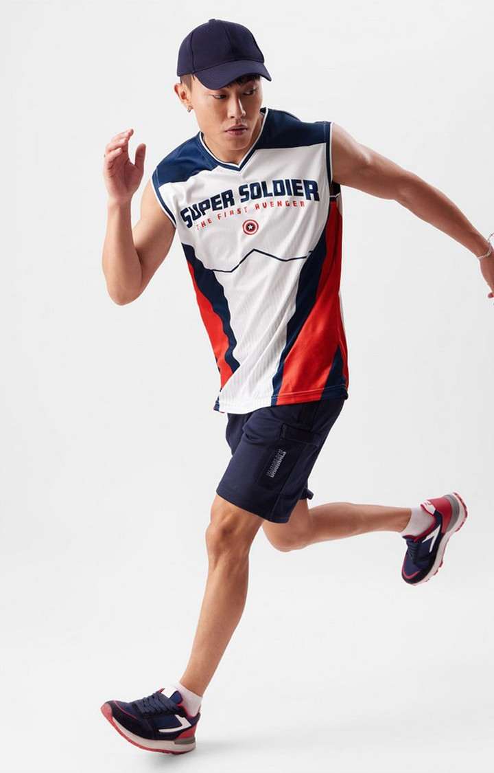 Men's White Official Captain America: 41 Easy Fit Vests