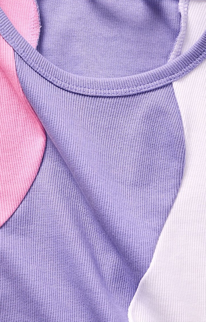 Women's Multicolour Colourblock Tank Top