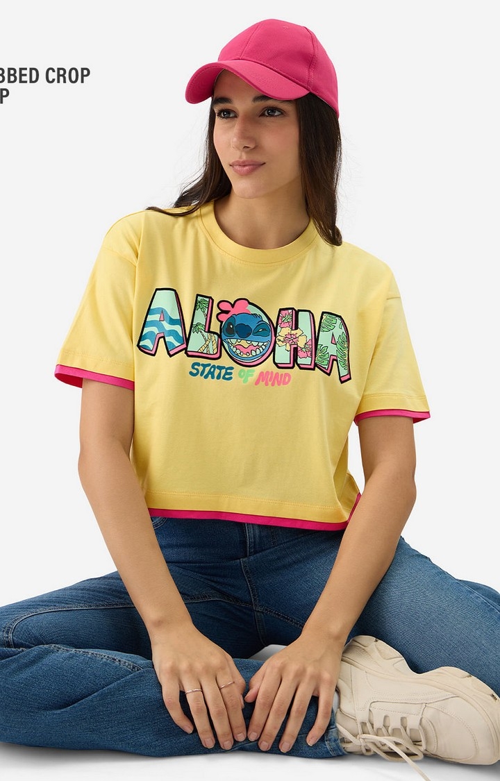 Women's Lilo & Stitch: Aloha Women's Oversized Cropped T-Shirt