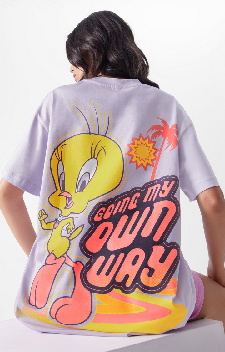 The Souled Store | Women's Official Looney Tunes Tweety Travels Oversized T-Shirts