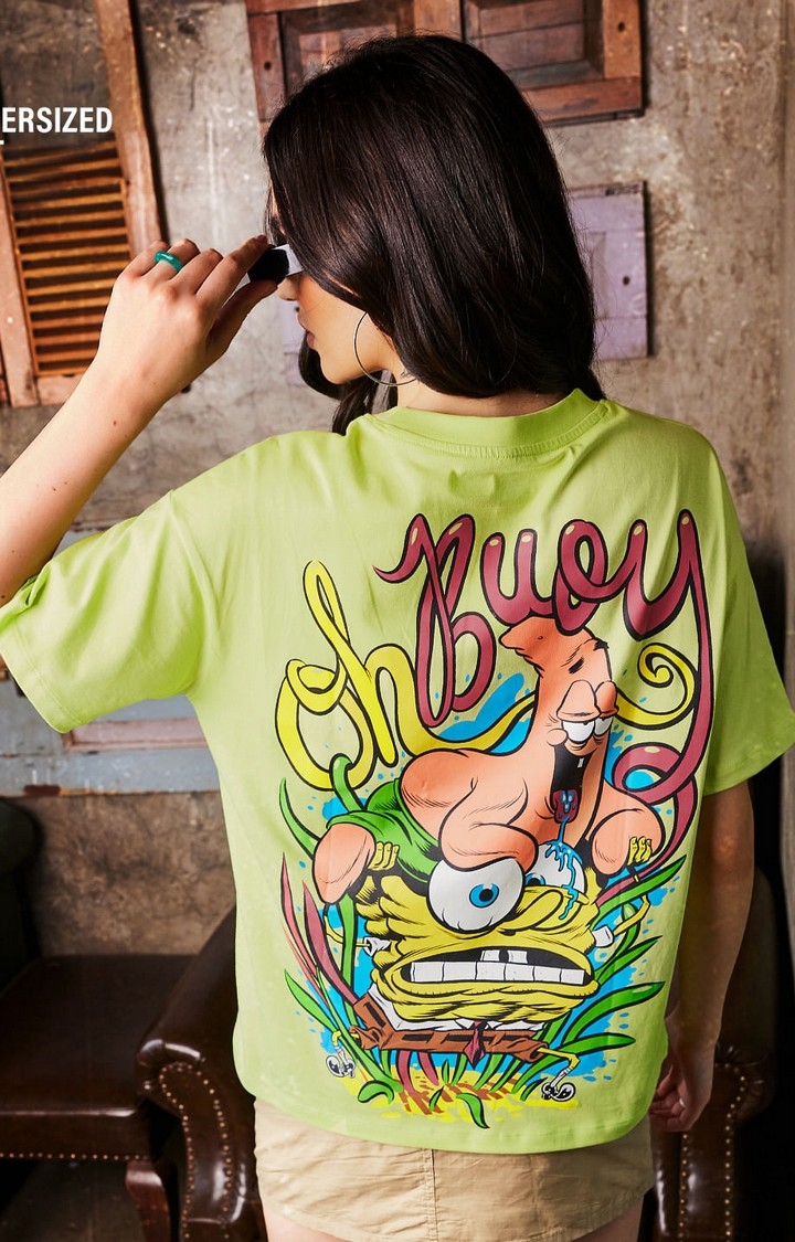 The Souled Store | Women's SpongeBob: Oh Buoy Women's Oversized T-Shirt