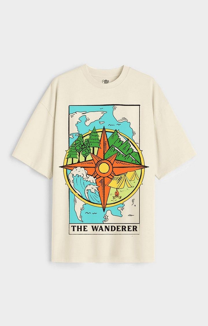 Women's TSS Originals: The Wanderer Off White Printed Oversized T-Shirt