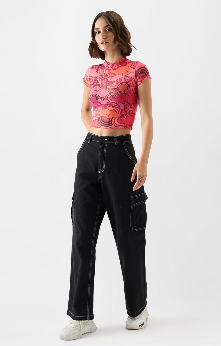 The Souled Store | Women's Mesh Top: On Cloud Nine Women's Cropped Tops