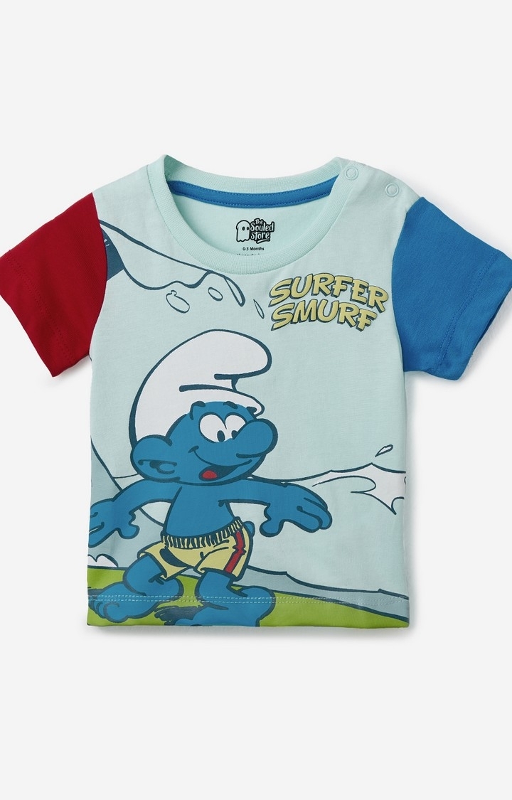 The Souled Store | Boys The Smurfs: Catch a Wave Boys Cotton T-Shirt