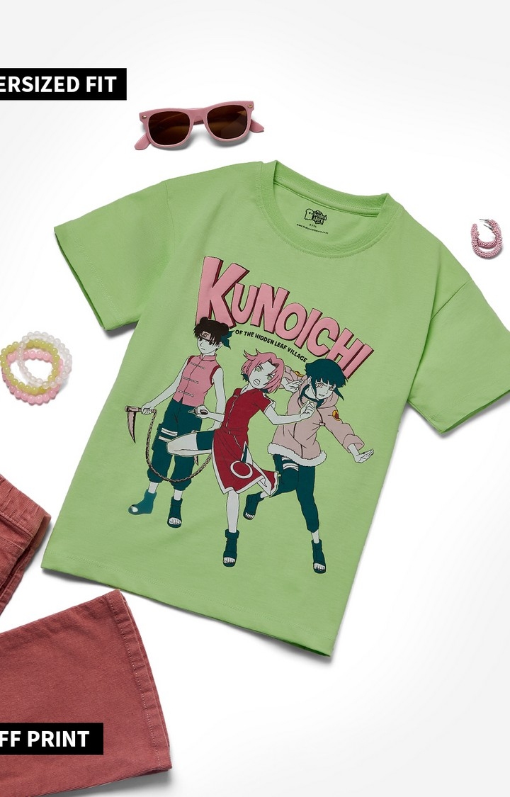 Girls Naruto: Kunoichi Girls Cotton Oversized T-Shirt