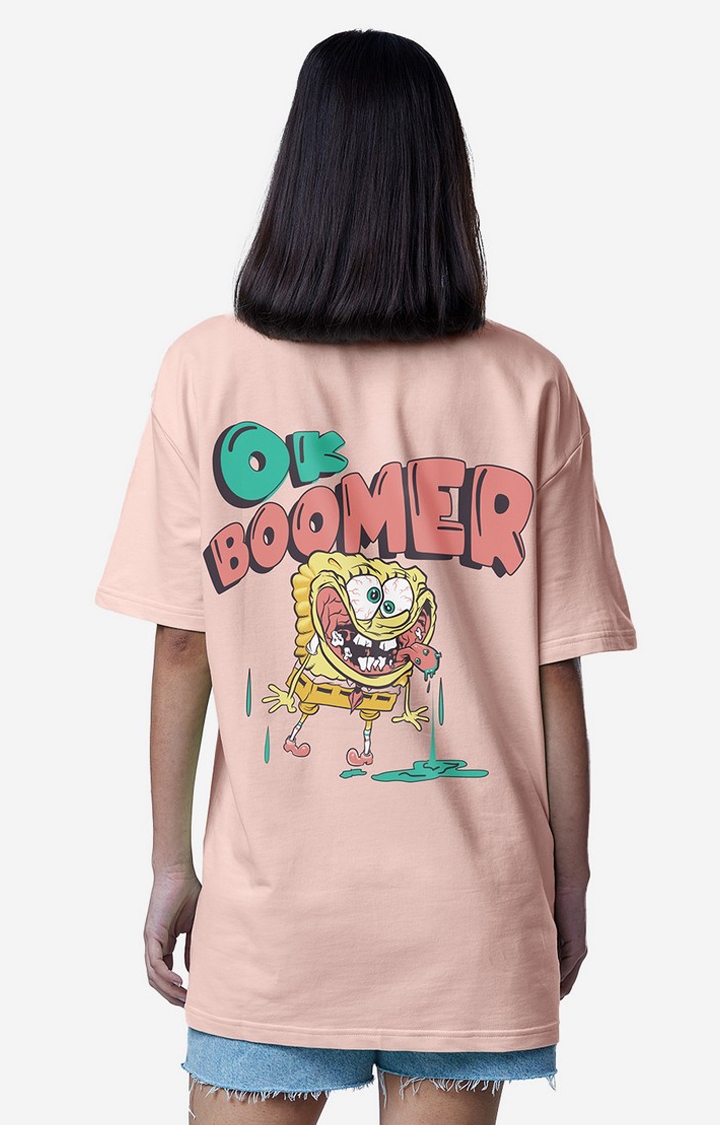 The Souled Store | Women's Official SpongeBob Ok Boomer Oversized T-Shirts