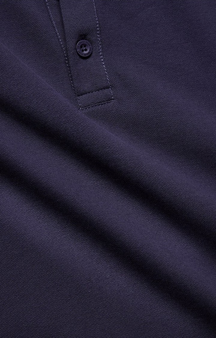 Men's Purple Solid Polo T-Shirts