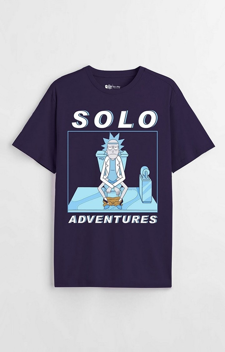 The Souled Store | Men's Rick And Morty: Flying Solo Purple Printed Regular T-Shirt