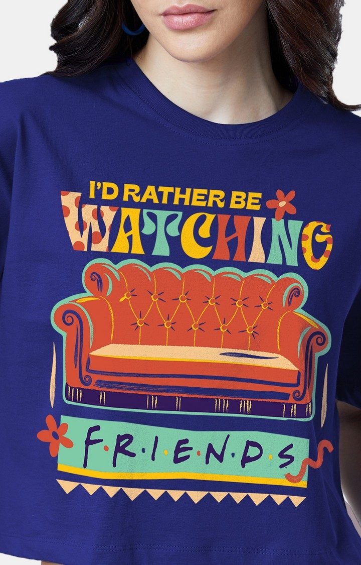 Women's Original FRIENDS I'd Rather Be Watching Friends Oversized Crop Tops