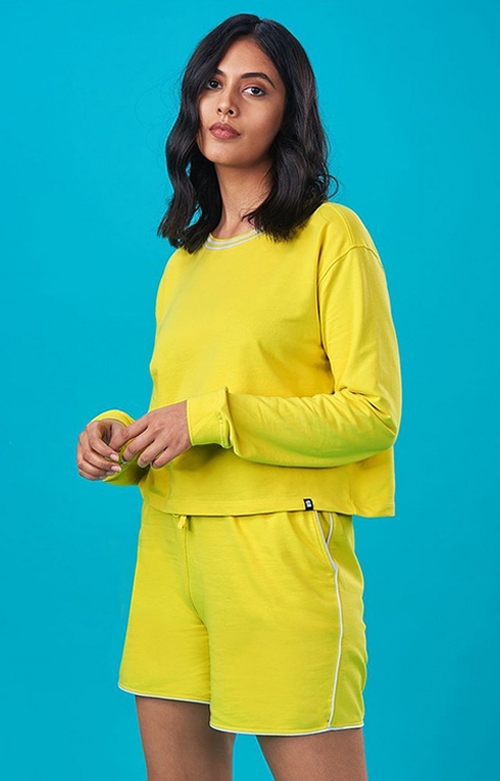Women's Yellow Solid Co-ords