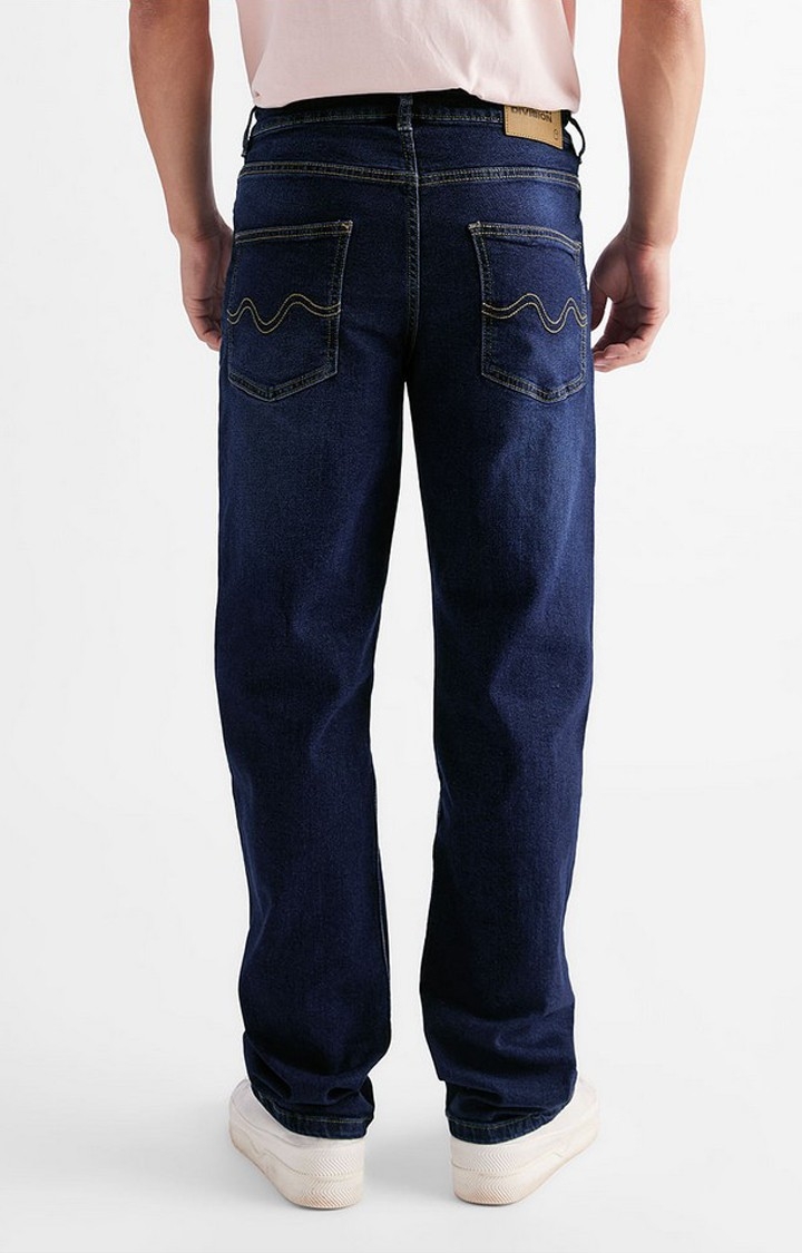 Men's  Blue Denim Ripped Ripped Jeans