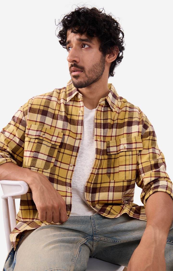 Men's Plaid: Oak Buff Men's Utility Shirts