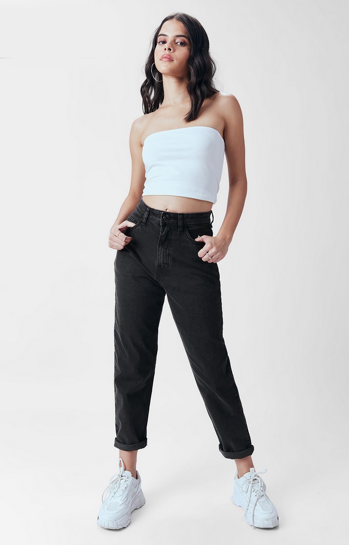 Women's  Original Solids: Carbon Black (Mom Fit) Jeans