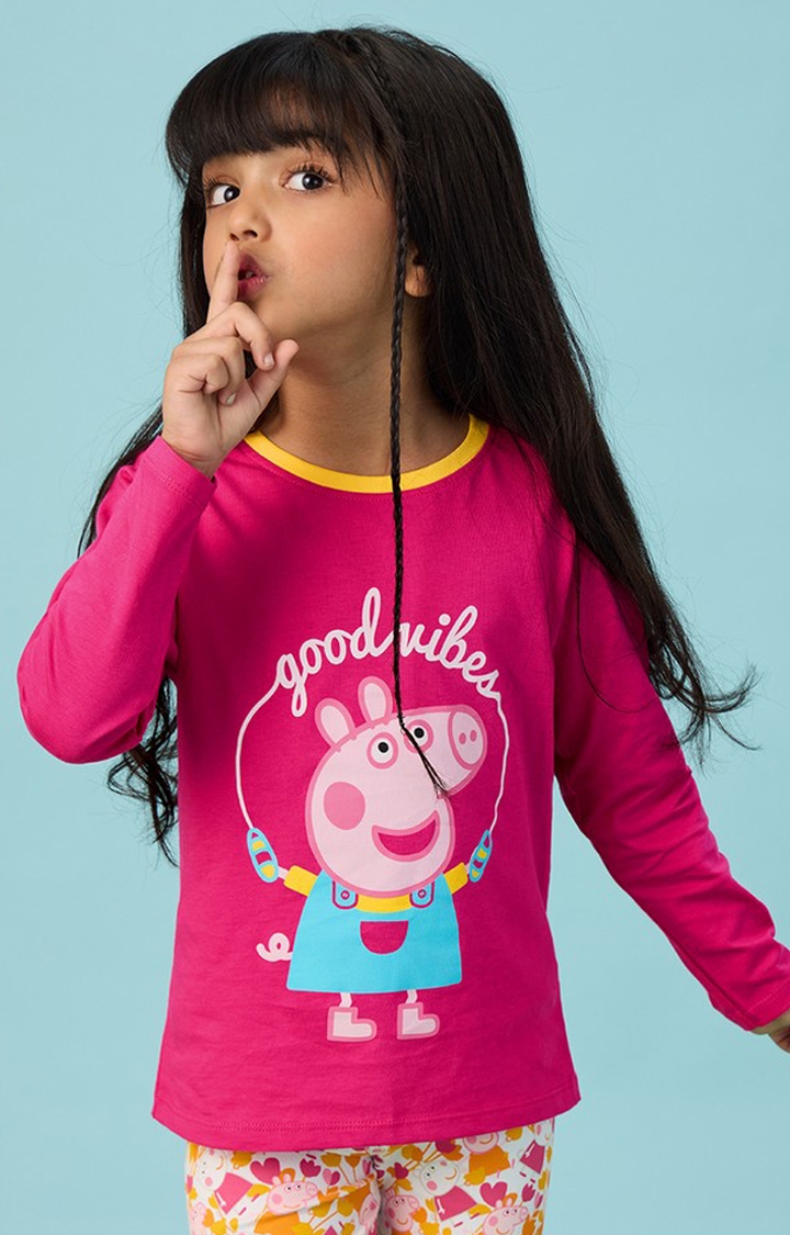 The Souled Store | Girls Peppa Good Vibes Cotton T-Shirts