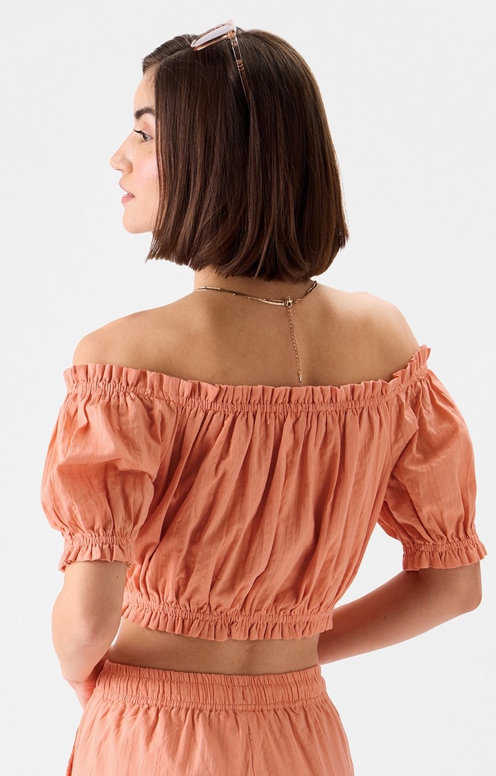 Women's Solids: Apricot Women's Cropped Tops
