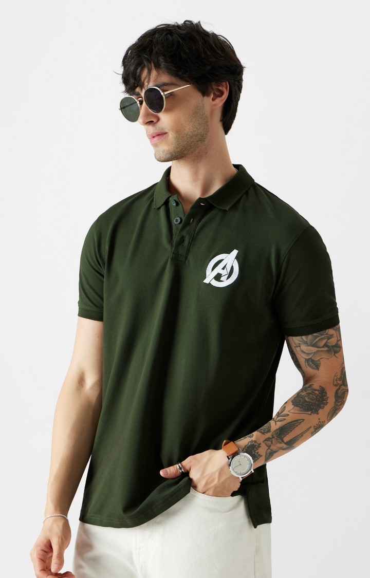 The Souled Store | Men's Avengers: Logo Polo T-Shirt