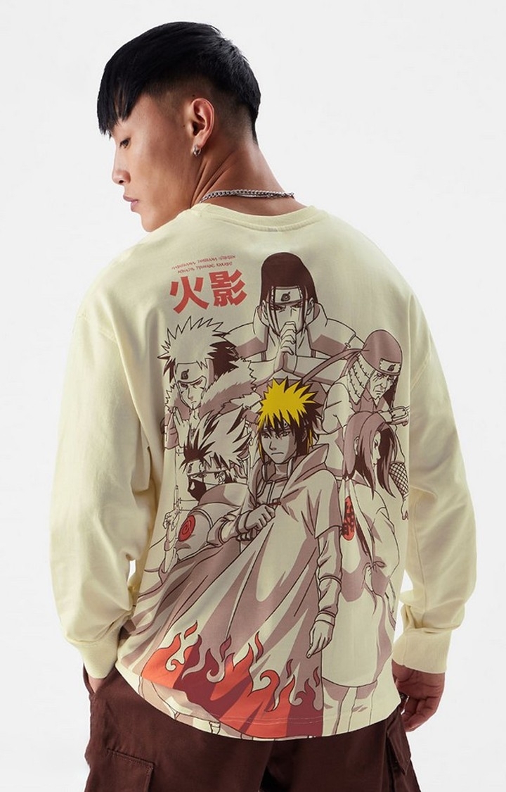 The Souled Store | Men's Naruto: Hokage Off White Printed Oversized T-Shirt