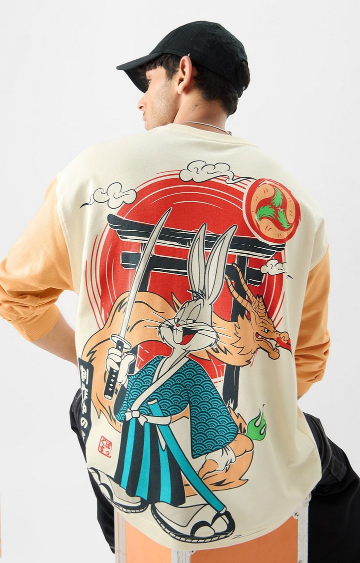 The Souled Store | Men's Looney Tunes: Samurai Bugs Oversized Full Sleeve T-Shirt