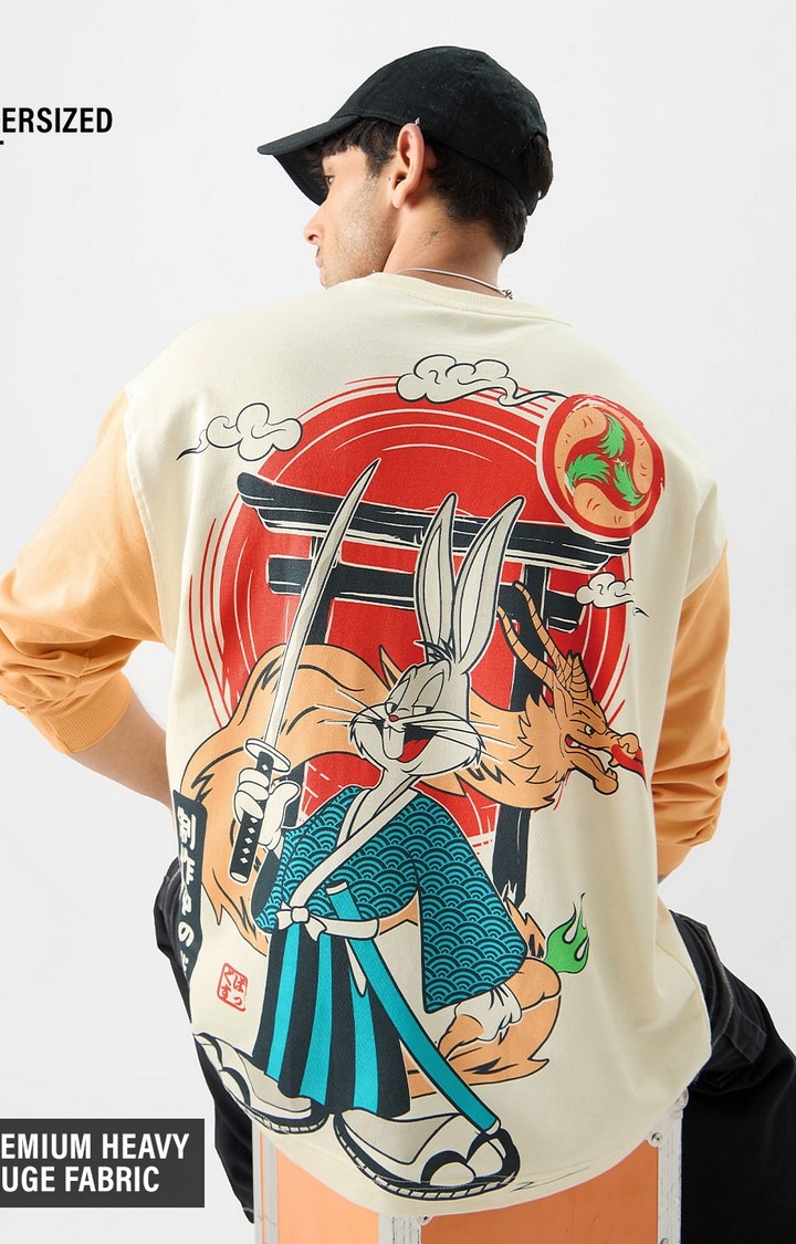 The Souled Store | Men's Looney Tunes: Samurai Bugs Oversized Full Sleeve T-Shirt