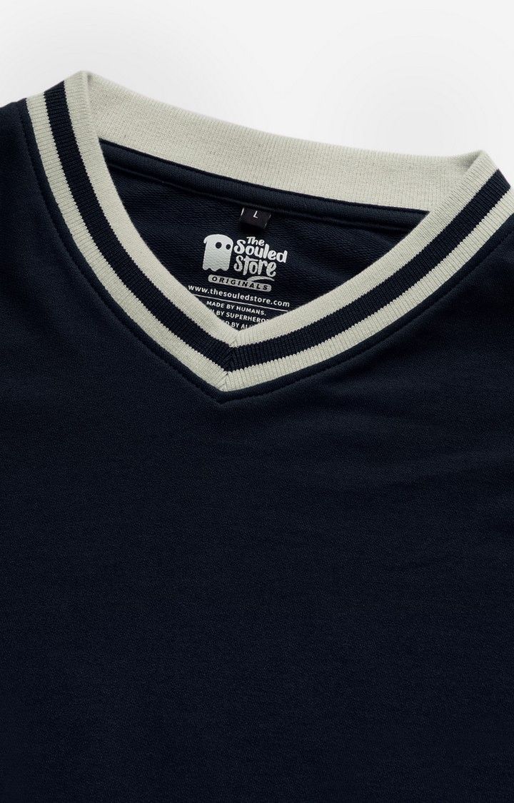 Men's Solids: Navy Oversized Full Sleeve T-Shirt