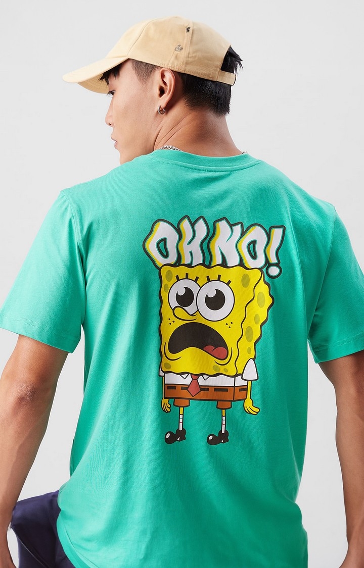 Men's SpongeBob: Dang! Blue Printed Regular T-Shirt