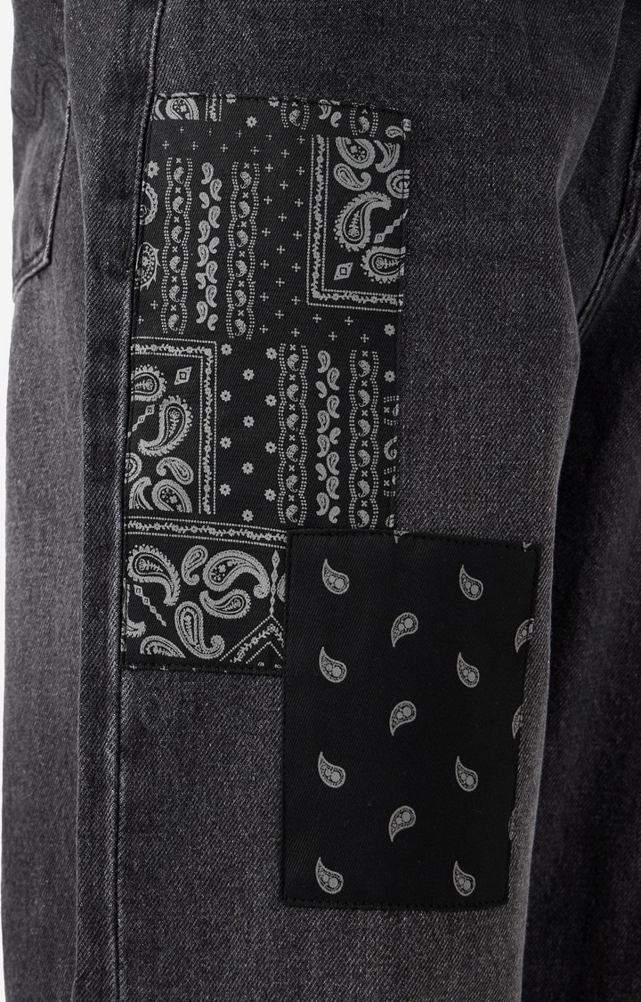 Men's Denims Bandana Patches Jeans