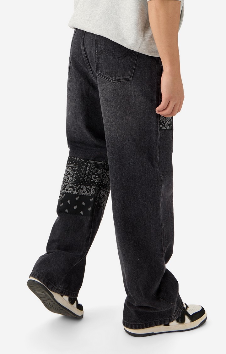 Men's Denims Bandana Patches Jeans