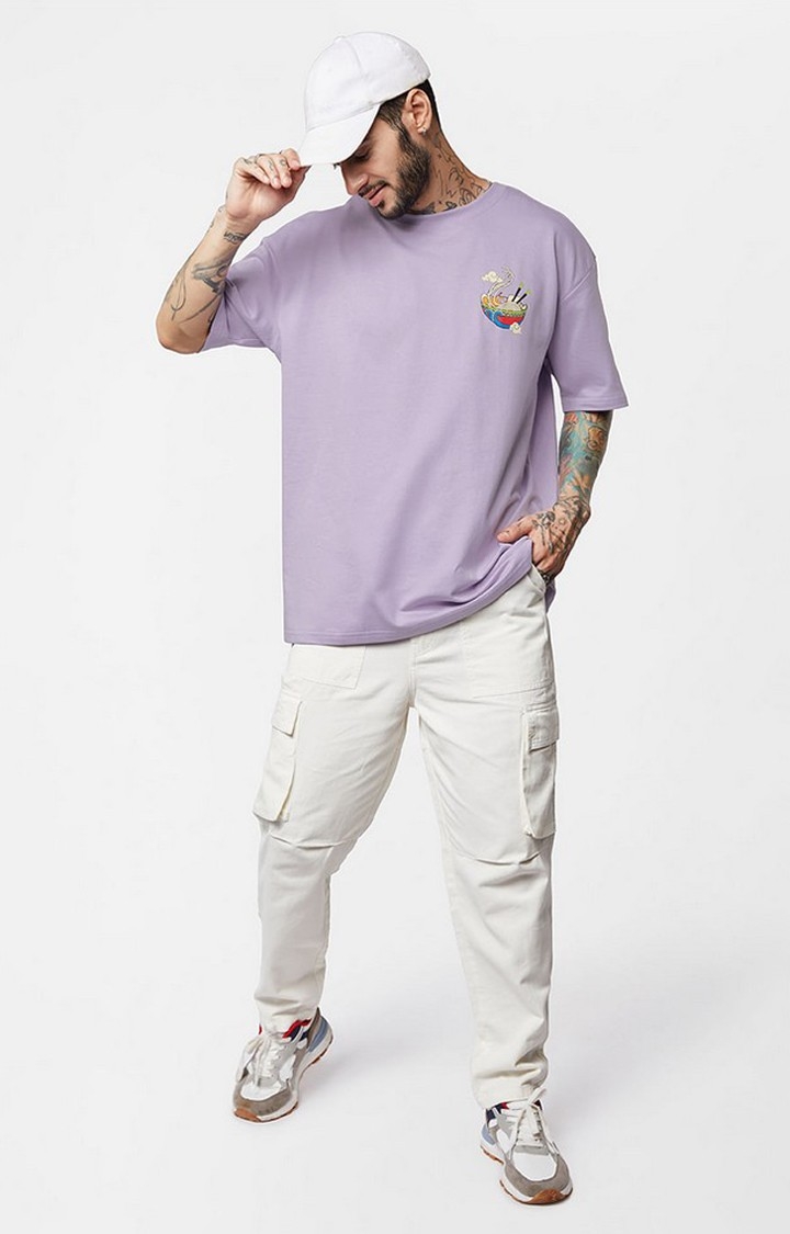 Men's TSS Originals: Relaksa Purple Graphic Printed Oversized T-Shirt