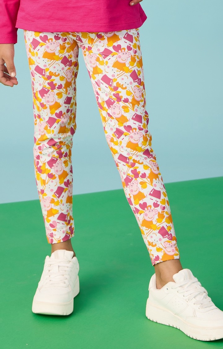 The Souled Store | Girls Peppa Pig: Good Vibes Cotton Leggings