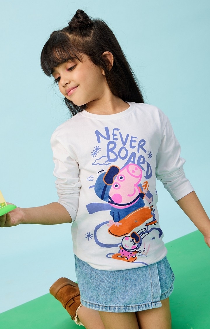 The Souled Store | Girls Peppa Never Bored Cotton T-Shirts
